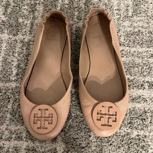 Baby pink Tory Burch flats! Good condition